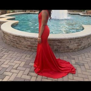 Stylish red prom dress